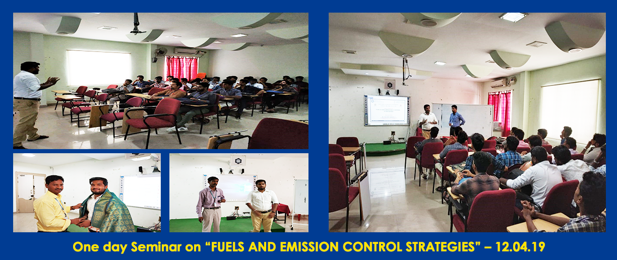 One Day Seminar on Fuels and Emission Control Strategies at AVIT