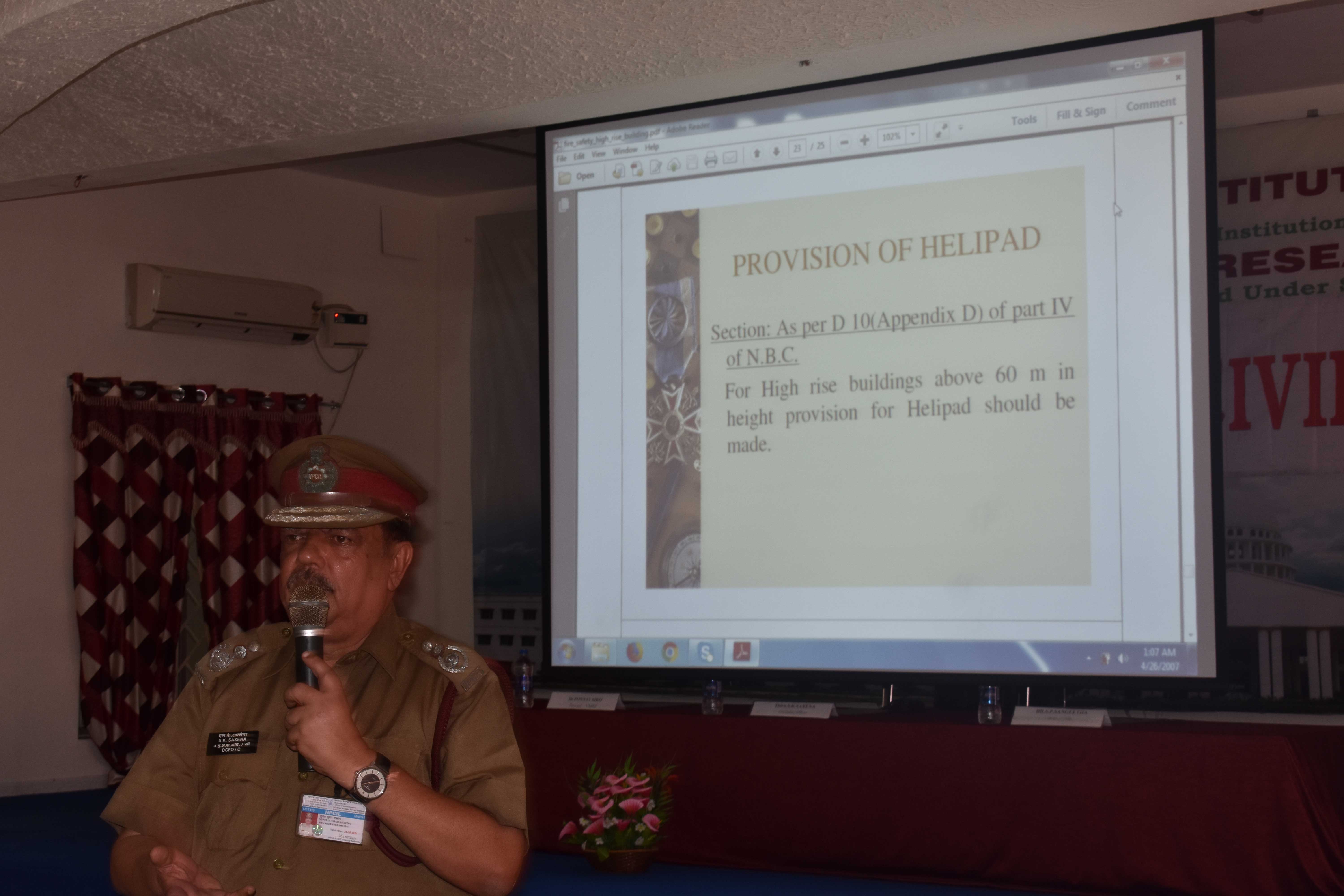 Presentation on the Provision of Helipad by the Firefighter Officer at AVIT
