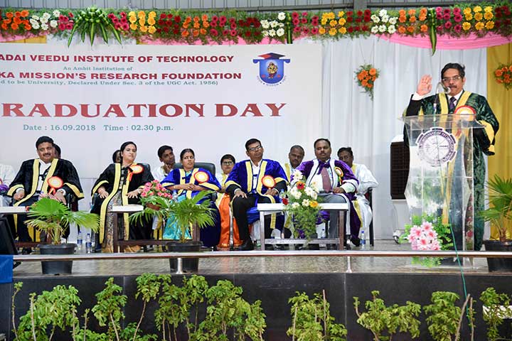Addressing in 17th Graduation Day Celebration 2018- AVIT
