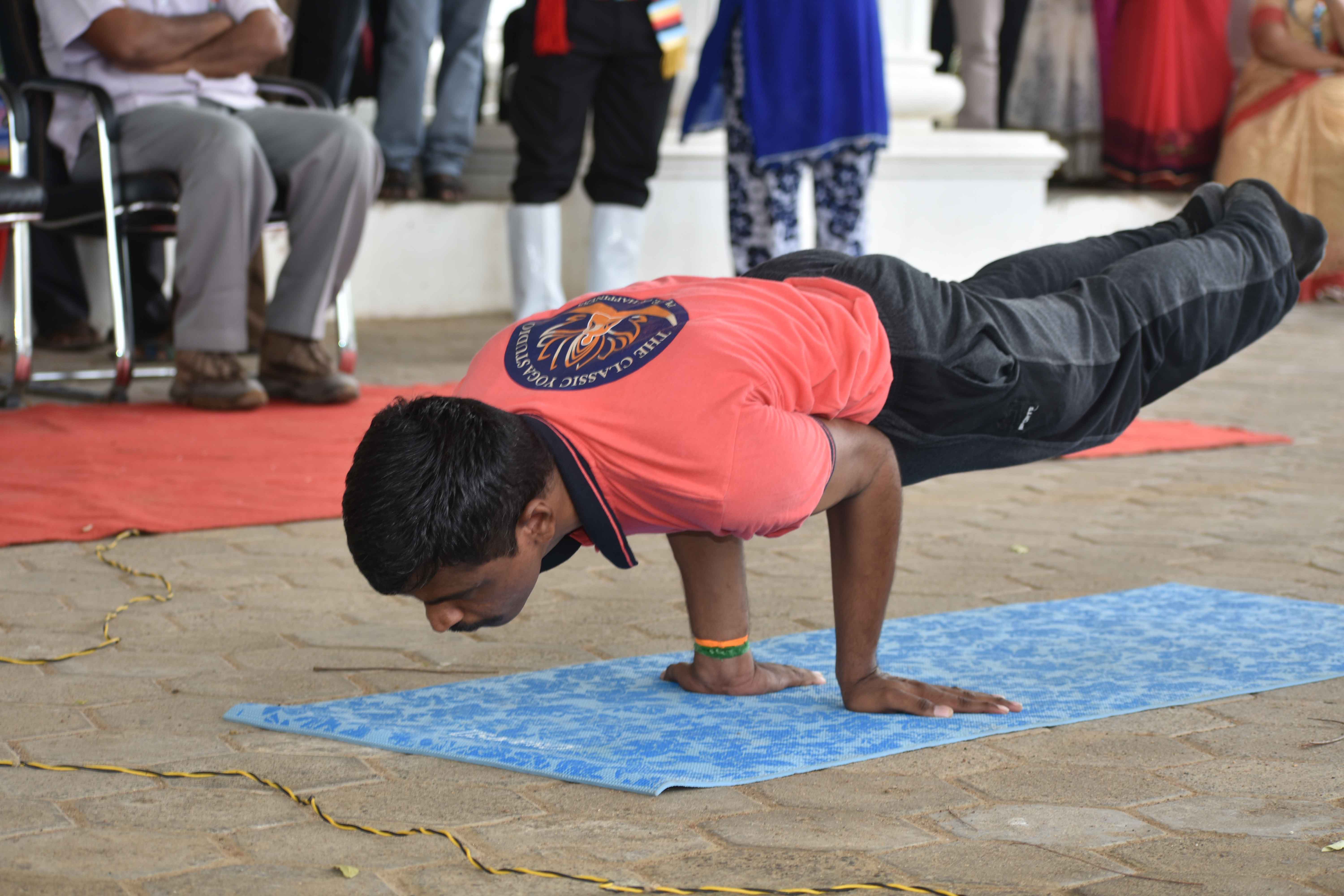 Classic yoga art in the Independence Day Celebration at AVIT
