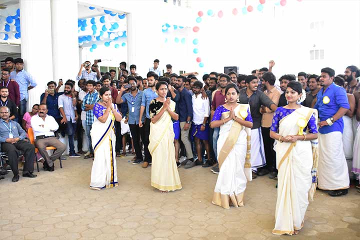 AVIT girl students celebrating onam festival
