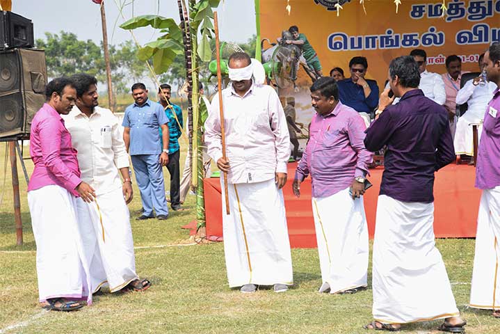 Breaking pot ceremony in  AVIT pongal celebration- 2019
