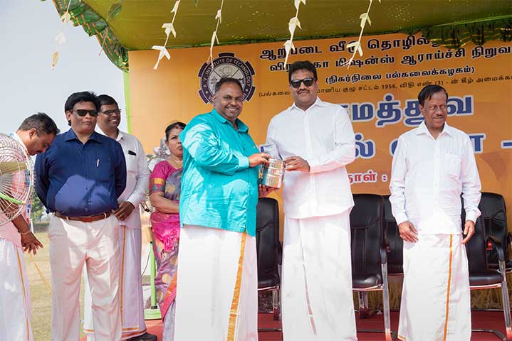 Honouring in Aarupadai Veedu Institute of Technology Pongal Celebration
