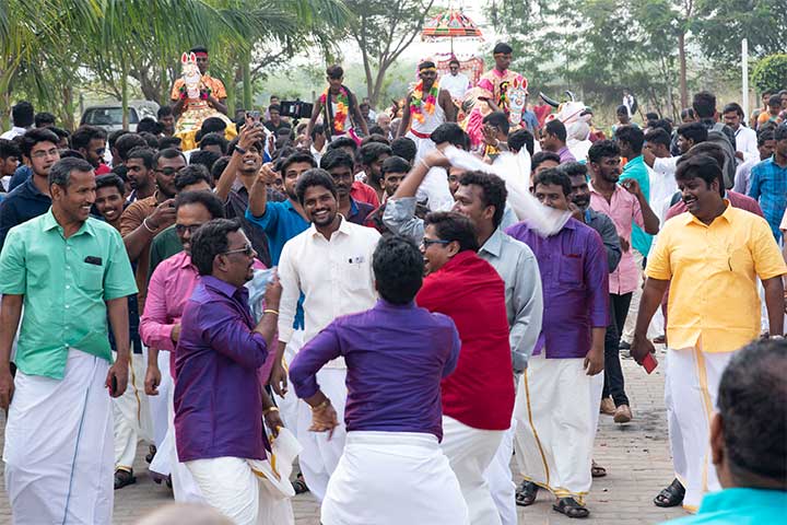 Dancing in AVIT Pongal Celebration- 2019
