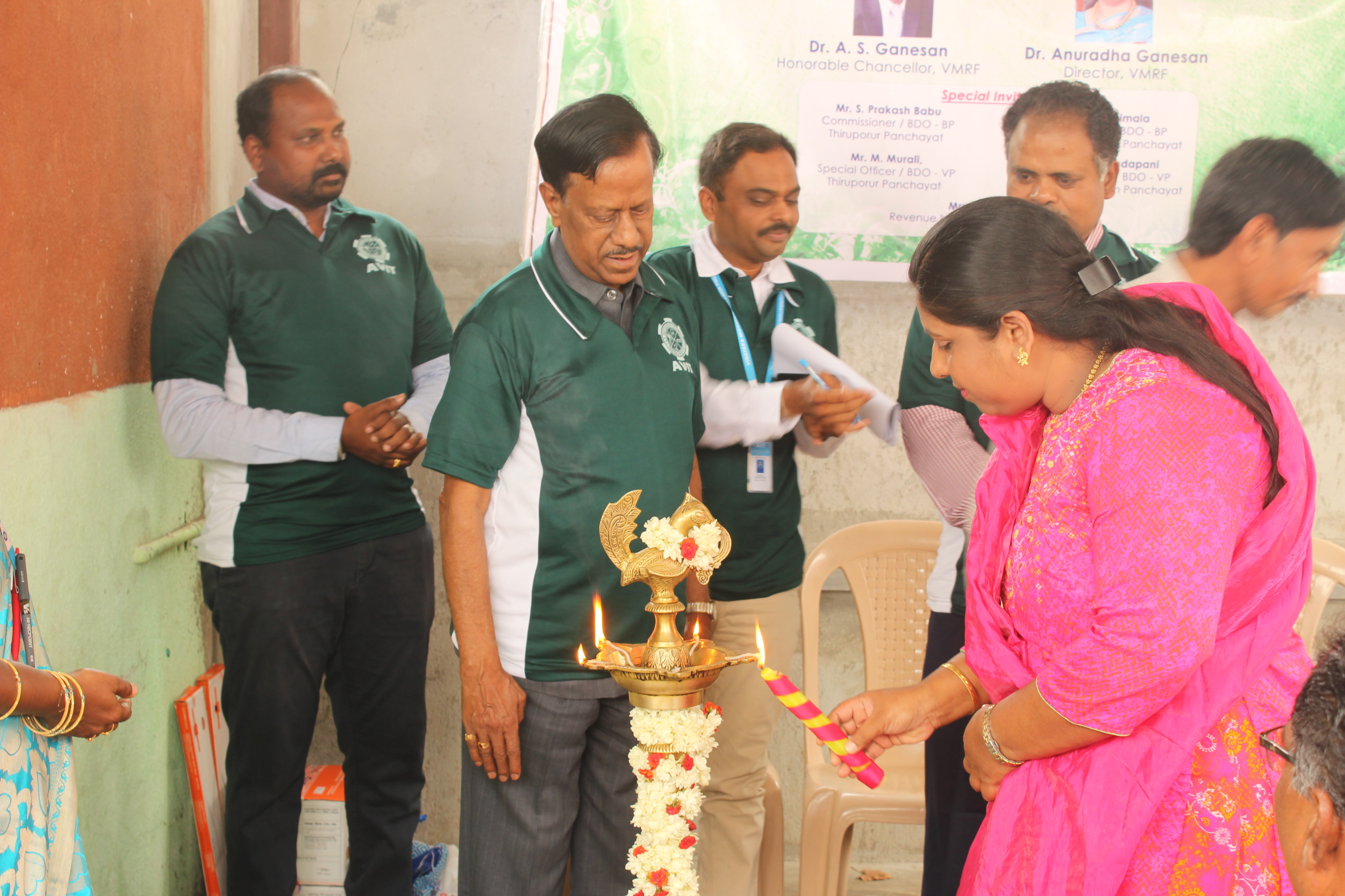 Lamp lighting ceremony in Unnat Bharat Abhiyan Programme by AVIT
