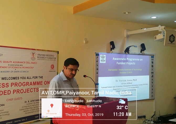 AWARENESS PROGRAMME ON FUNDED PROJECTS- AVIT